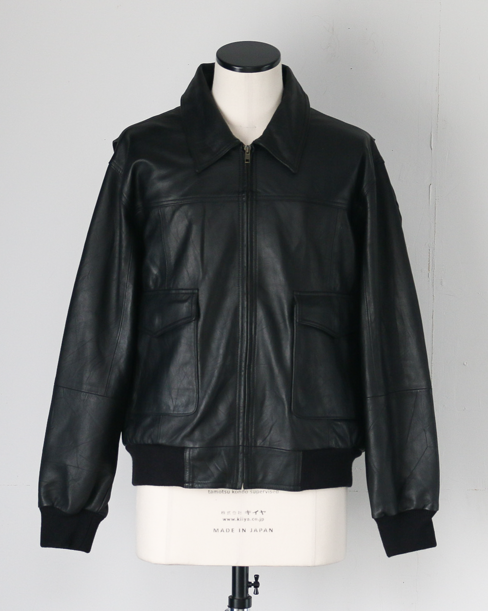 YOUSED ユーズド Remake Leather Urban Flight Jacket A-2 Black