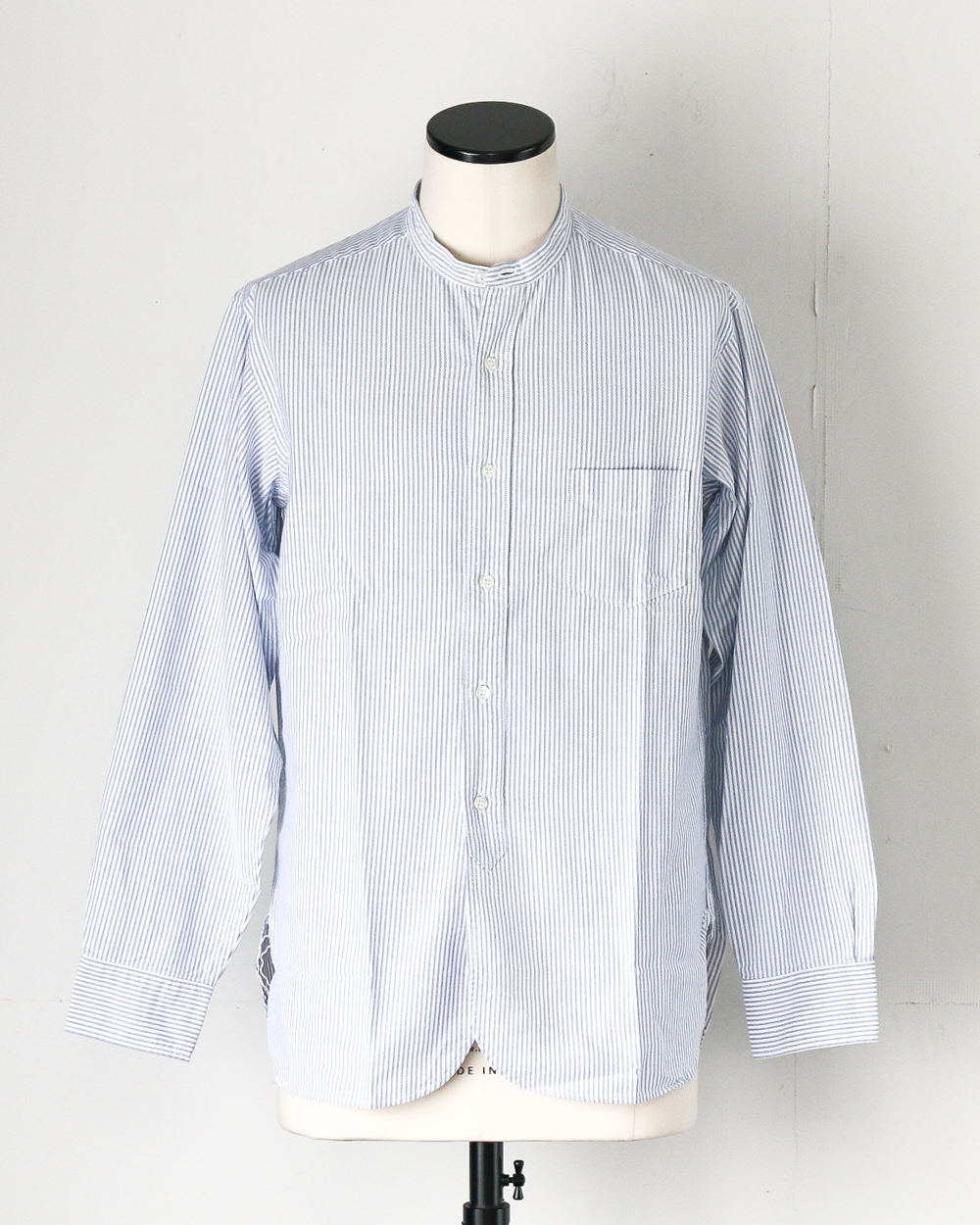 WORKERS Band Collar Shirt Supima OX Stripe｜スーピマオックス