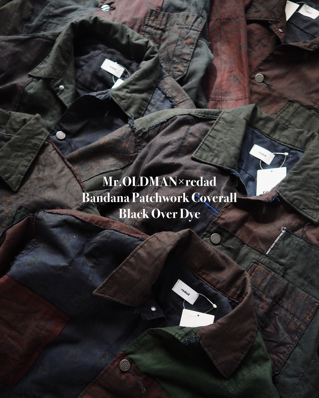 2026年の集大成 "Mr.OLDMAN×redad Bandana Patchwork Coverall Black Over Dye"