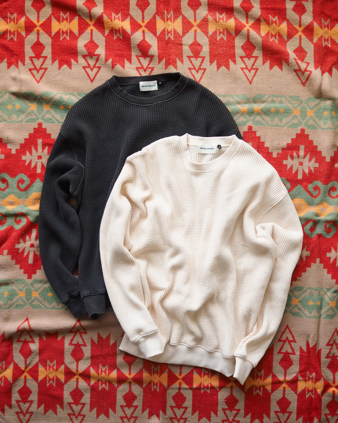 今の時期にぴったりなカットソー "Mr.OLDMAN Heavy Waffle Thermal Crew Sweat"