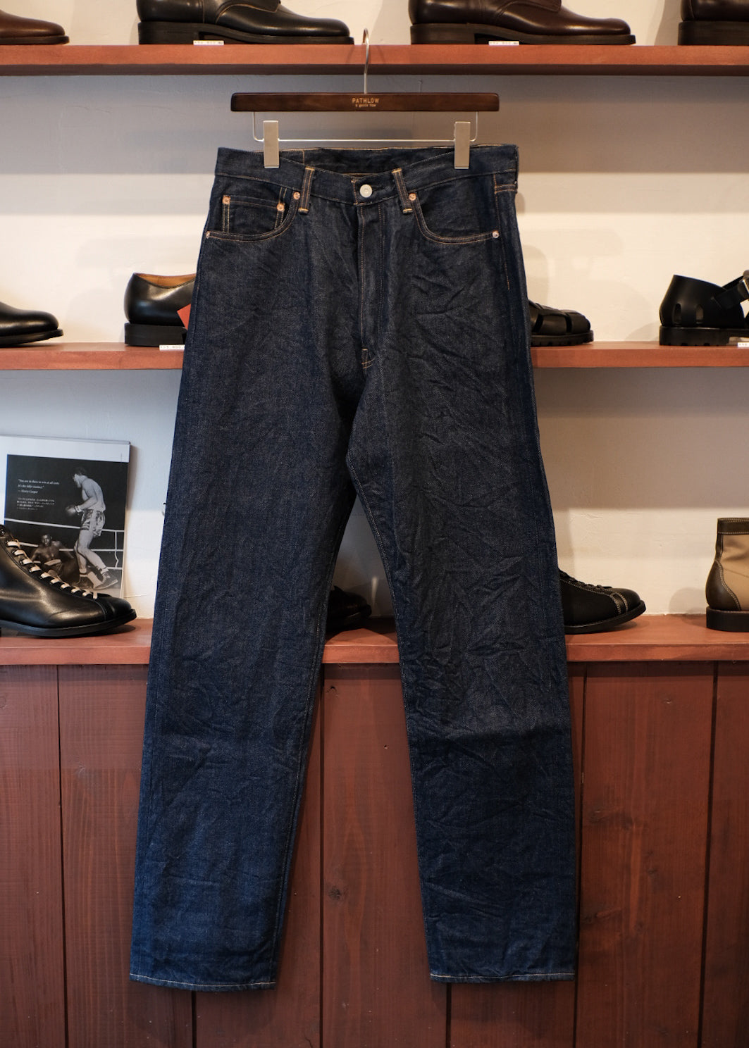 【PATHLOW】GENERAL THINGS Lot.120A / Plain Denim / Button fly Jeans Line 2 Straight