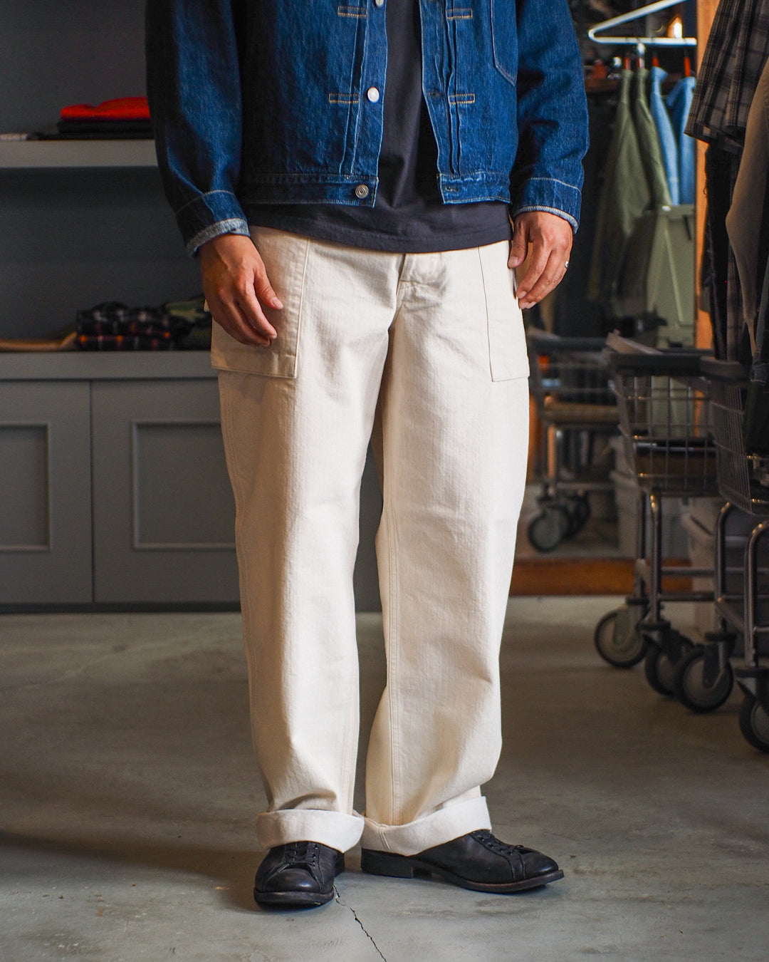 COLIMBO ZB-0211 TRENCH DIGGER USMC P-44 TROUSERS CIVILIAN WHITE