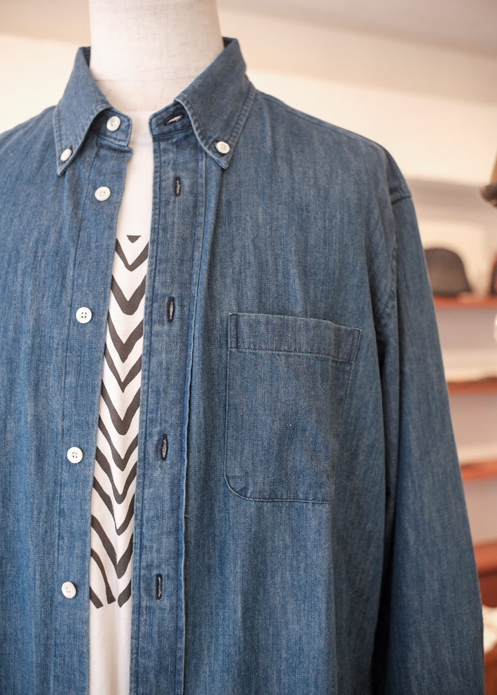 【PATHLOW】MANUAL ALPHABET 6oz DENIM BD SHT/Bulging Fit