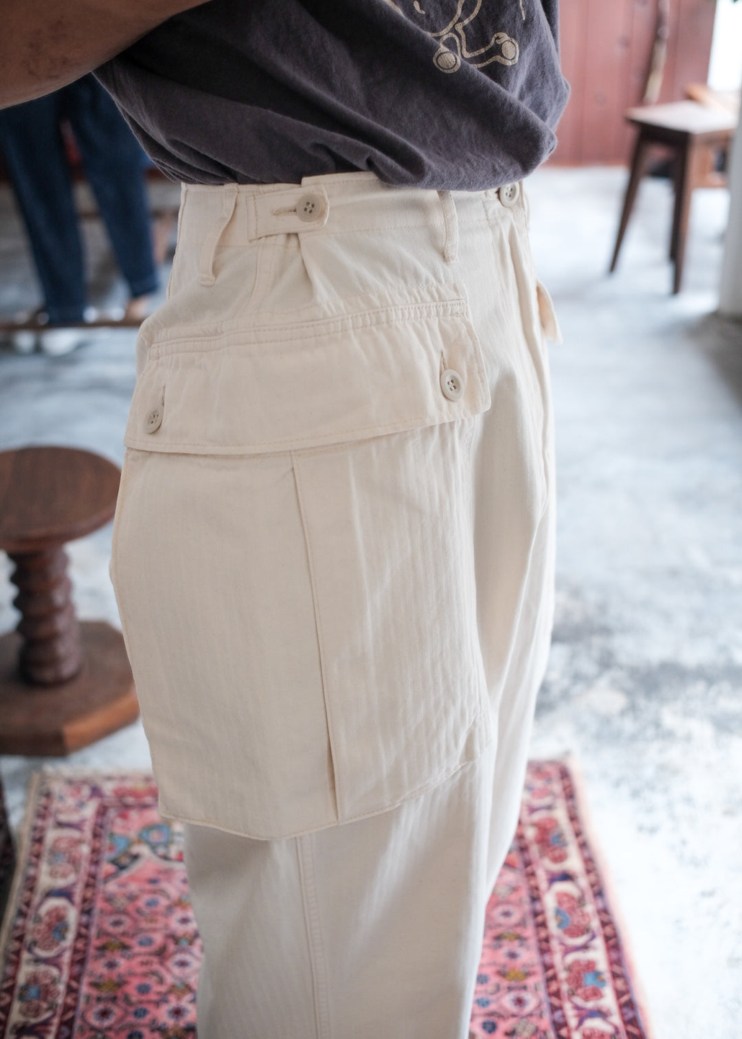 【PATHLOW】H.UNIT エイチユニット HBT military trousers (Used wash) Kinari