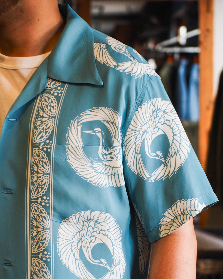 SUN SURF SS39629 RAYON HAWAIIAN SHIRT “ORIENTAL BORDER”