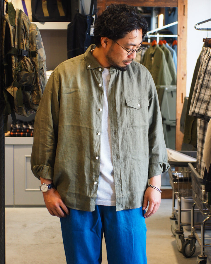 JAMES &amp; CO. STANDARD SHIRT Pujol Relax -LINEN- Khaki