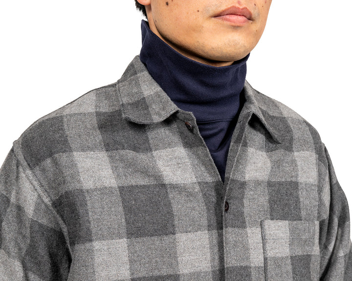 WORKERS ワーカーズ Open Collar Shirt, Cotton Wool Flannel, Check