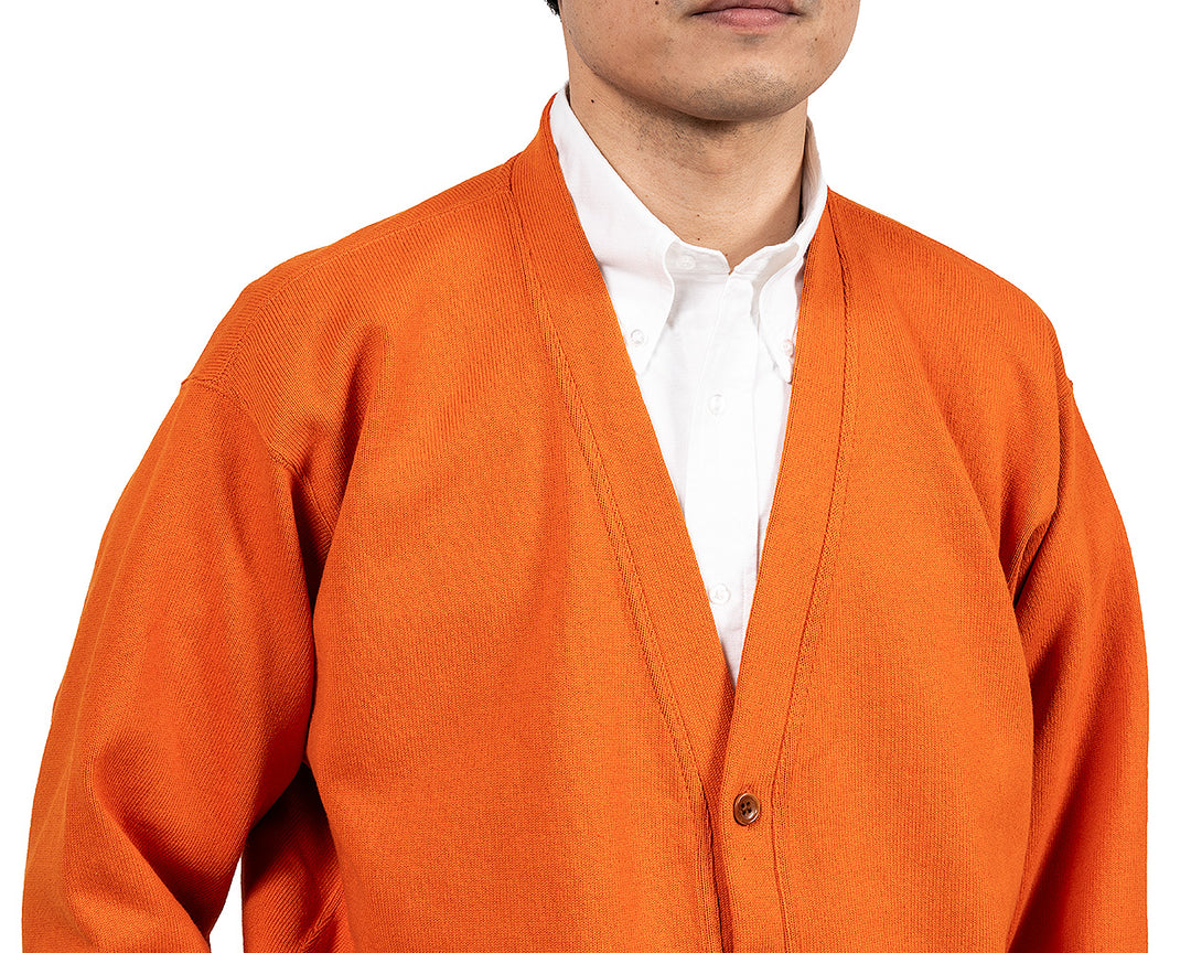 WORKERS ワーカーズ Cotton Relax Cardigan, Orange