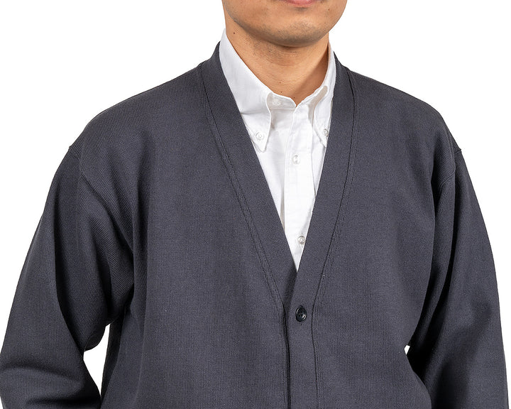 WORKERS ワーカーズ Cotton Relax Cardigan, Fade Black