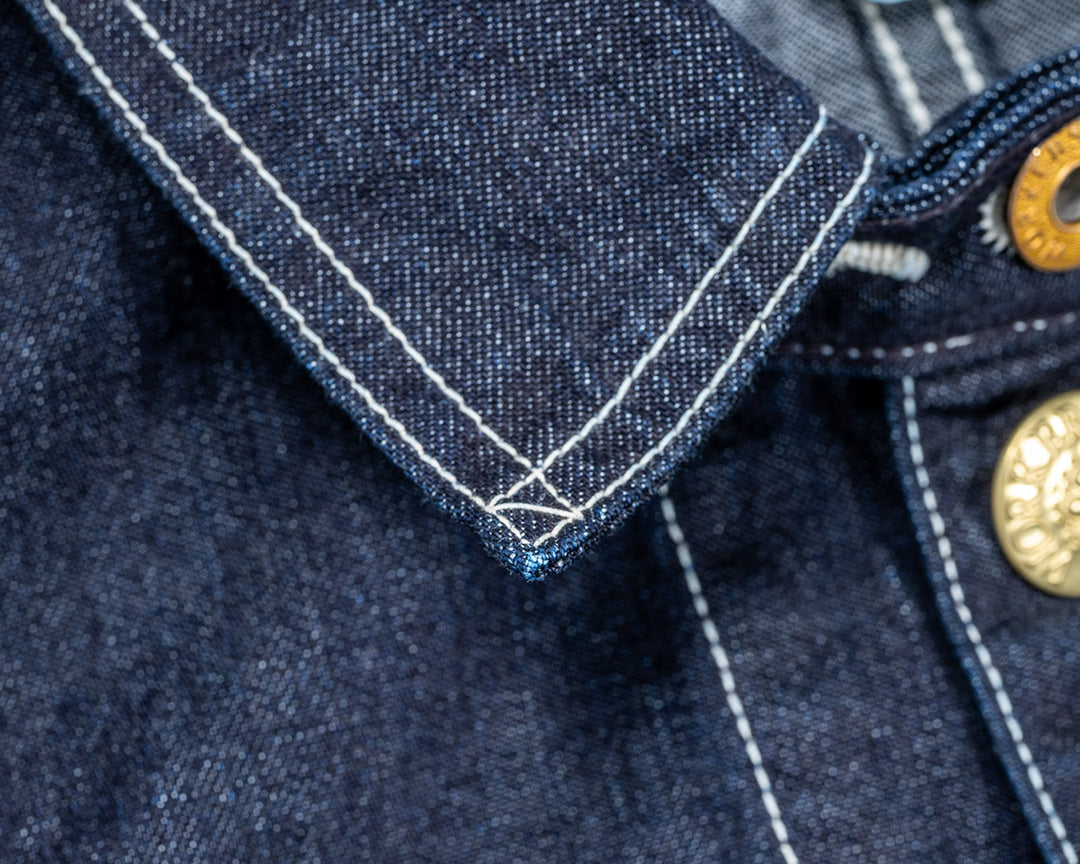 WORKERS ワーカーズ Deluxe Railroad Jacket, 12 oz, Grey Back Indigo Herringbone