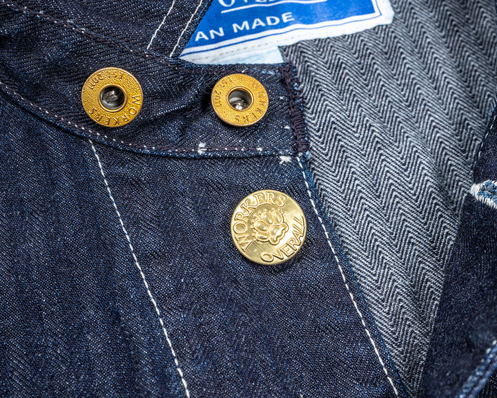 WORKERS ワーカーズ Deluxe Railroad Jacket, 12 oz, Grey Back Indigo Herringbone