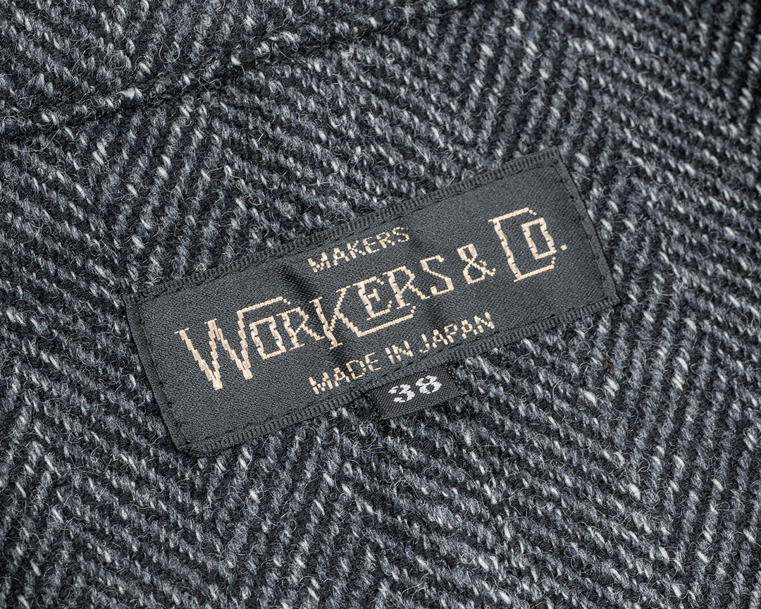 WORKERS ワーカーズ Lounge Jacket, Twisted Herringbone Tweed