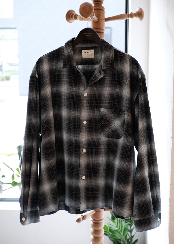 【PATHLOW】H.UNIT エイチ ユニット Indigo check shirt BLACK