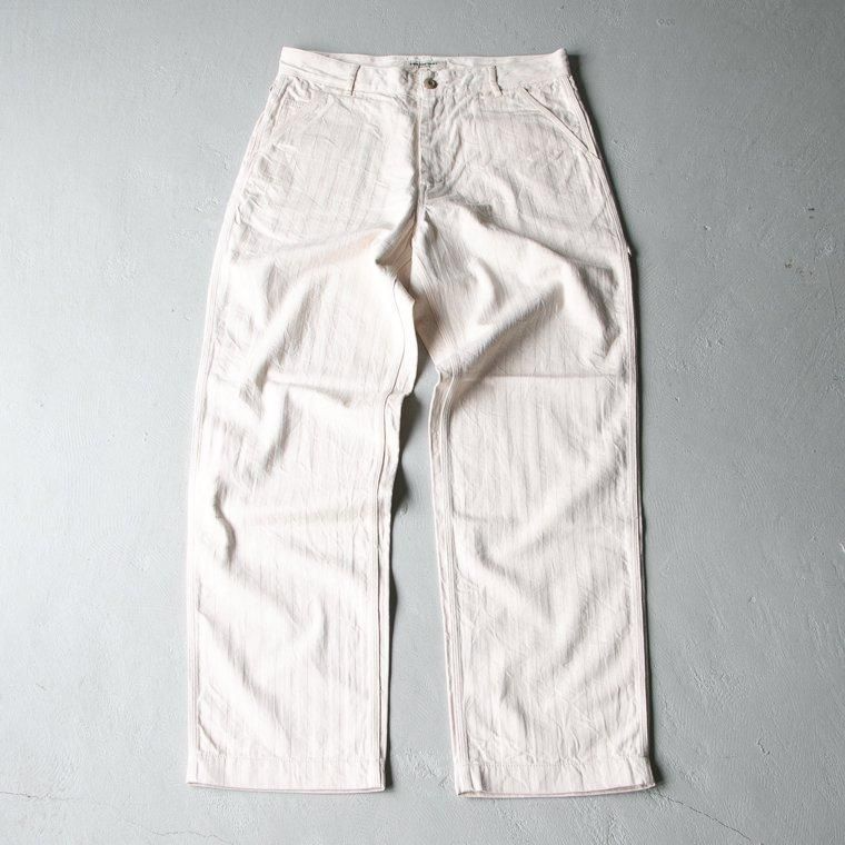 FOB factory エフオービーファクトリー F0485 HERRINGBONE PAINTER PANTS Ecru