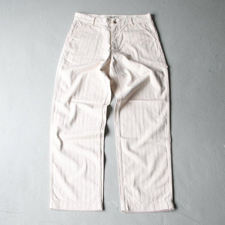 FOB factory エフオービーファクトリー F0485 HERRINGBONE PAINTER PANTS Ecru