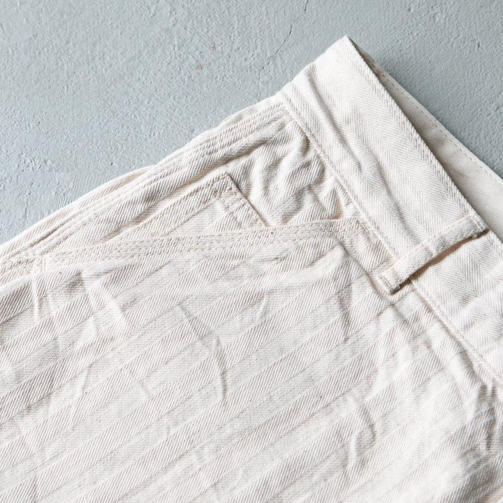 FOB factory エフオービーファクトリー F0485 HERRINGBONE PAINTER PANTS Ecru