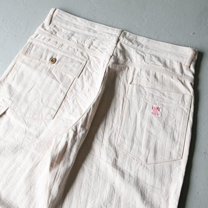 FOB factory エフオービーファクトリー F0485 HERRINGBONE PAINTER PANTS Ecru