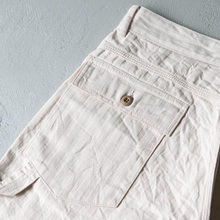 FOB factory エフオービーファクトリー F0485 HERRINGBONE PAINTER PANTS Ecru