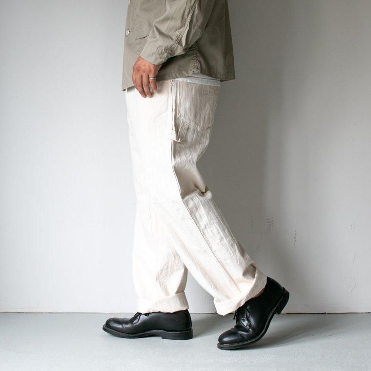 FOB factory エフオービーファクトリー F0485 HERRINGBONE PAINTER PANTS Ecru