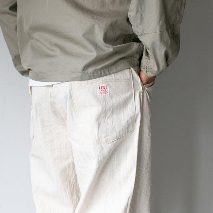 FOB factory エフオービーファクトリー F0485 HERRINGBONE PAINTER PANTS Ecru