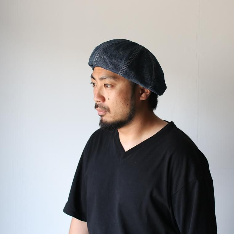 HIGHER ハイアー  SELVEDGE DENIM WIDE BERET ユーズド加工 HT21014