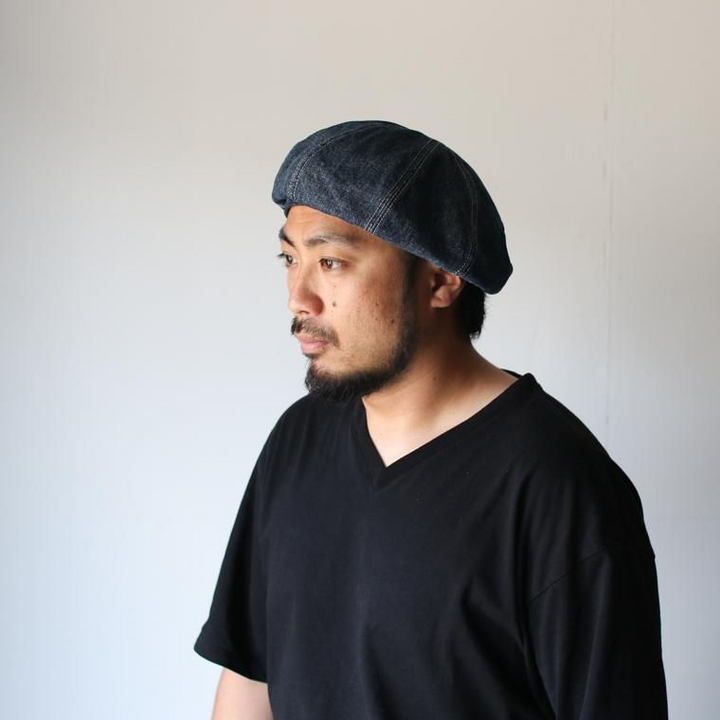 HIGHER ハイアー  SELVEDGE DENIM WIDE BERET ユーズド加工 HT21014
