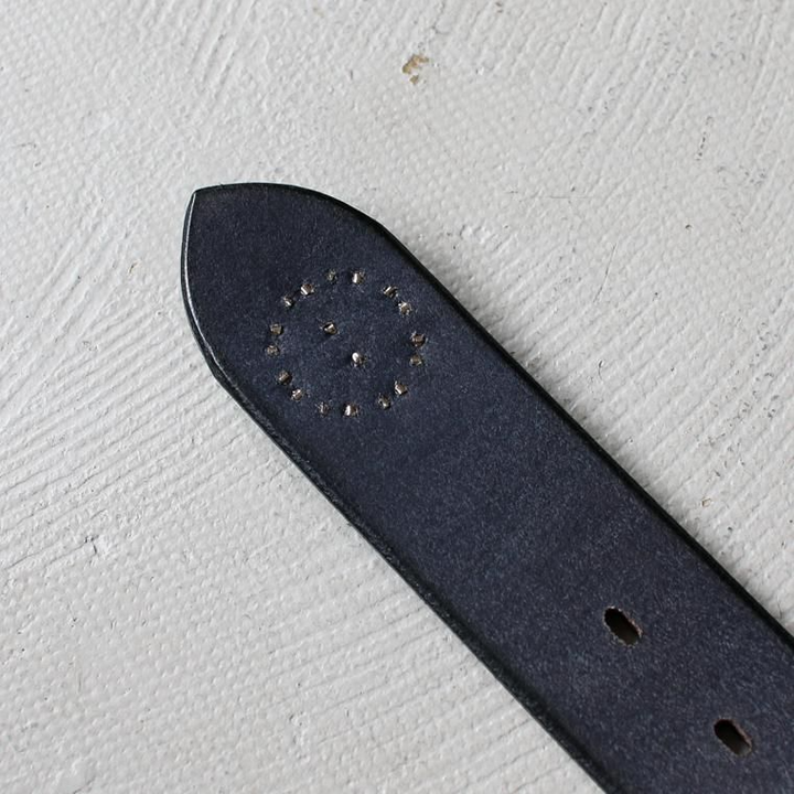 Mr.OLDMAN×INCEPTION ミスターオールドマン×インセプション  SADDLE LEATHER SHELL STUDS BELT ブラック