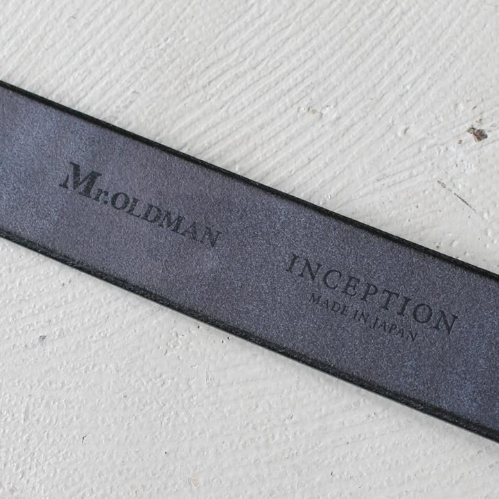 Mr.OLDMAN×INCEPTION ミスターオールドマン×インセプション  SADDLE LEATHER SHELL STUDS BELT ブラック