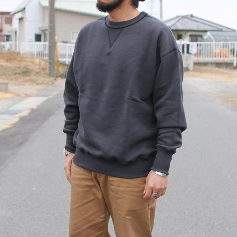 WAREHOUSE ウエアハウス Lot401 吊り編みクルースウェット CREW SWEAT スミクロ