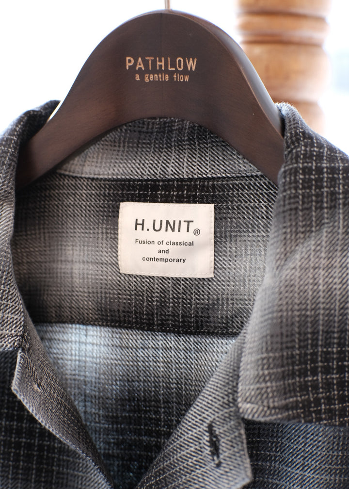 【PATHLOW】H.UNIT エイチ ユニット Indigo check shirt BLACK