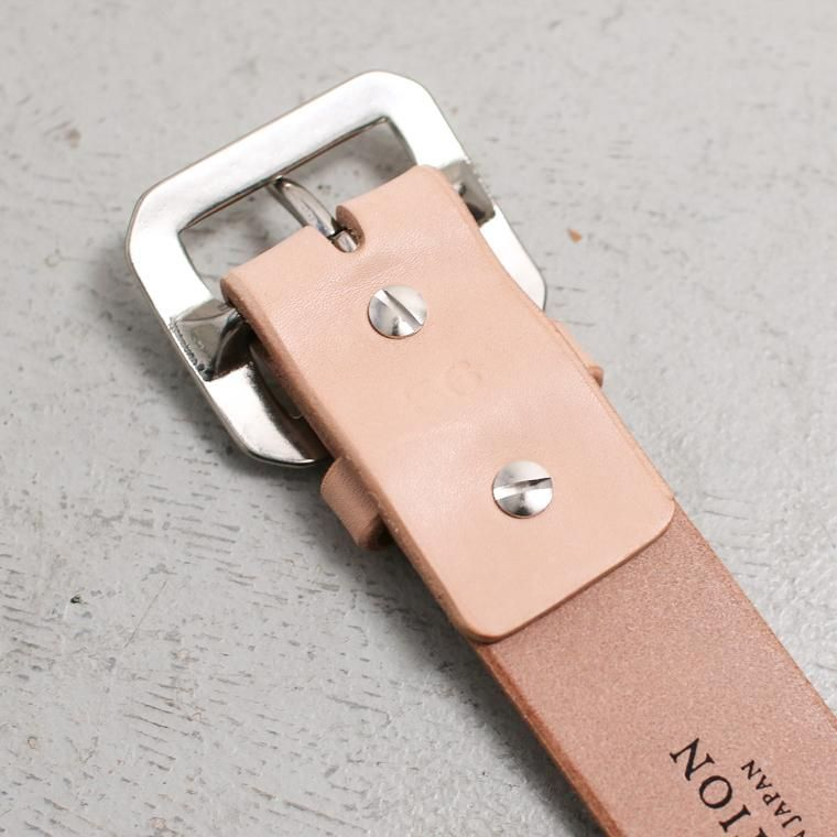 Mr.OLDMAN×INCEPTION ミスターオールドマン×インセプション  SADDLE LEATHER SHELL STUDS BELT ナチュラル