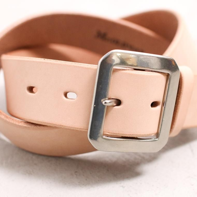 Mr.OLDMAN×INCEPTION ミスターオールドマン×インセプション  SADDLE LEATHER SHELL STUDS BELT ナチュラル