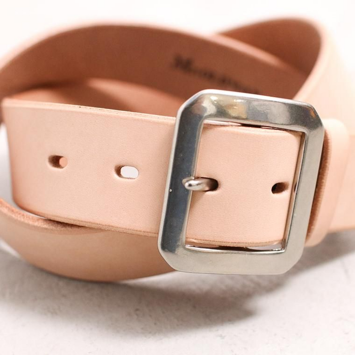Mr.OLDMAN×INCEPTION ミスターオールドマン×インセプション  SADDLE LEATHER SHELL STUDS BELT ナチュラル