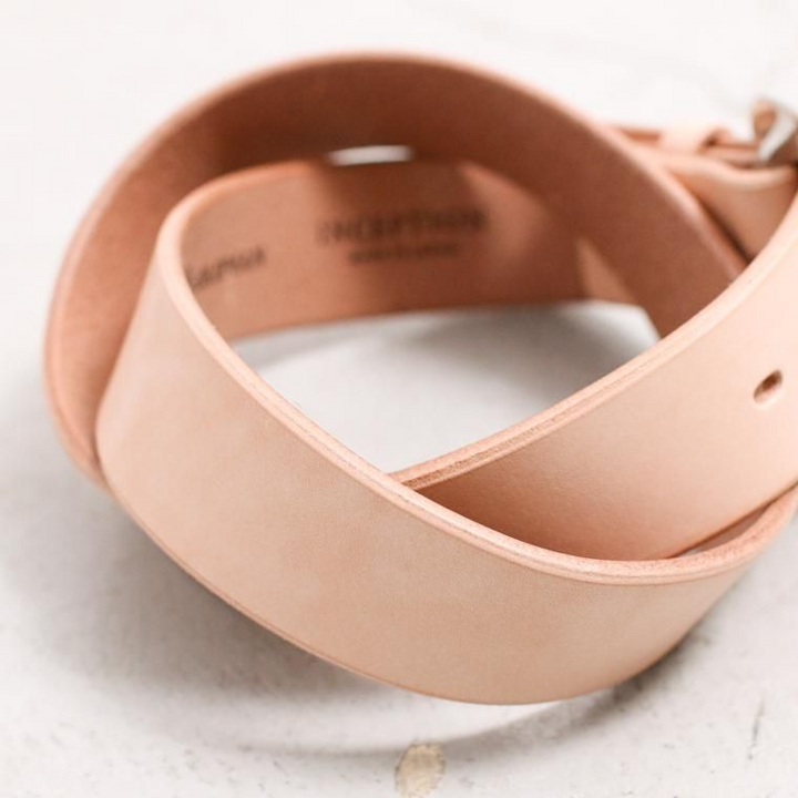 Mr.OLDMAN×INCEPTION ミスターオールドマン×インセプション  SADDLE LEATHER SHELL STUDS BELT ナチュラル