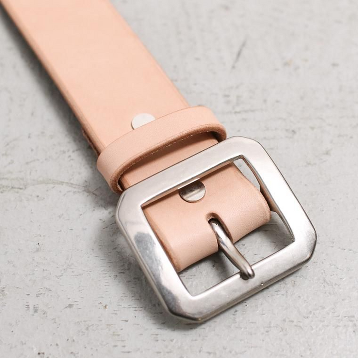 Mr.OLDMAN×INCEPTION ミスターオールドマン×インセプション  SADDLE LEATHER SHELL STUDS BELT ナチュラル