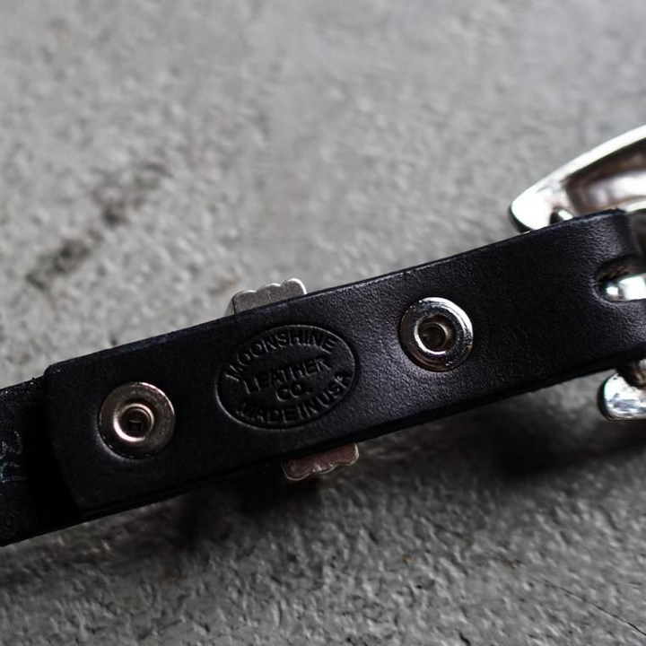 MOONSHINE LEATHER ムーンシャインレザー Made In USA Del Rio Buckle Western Leather Long Belt