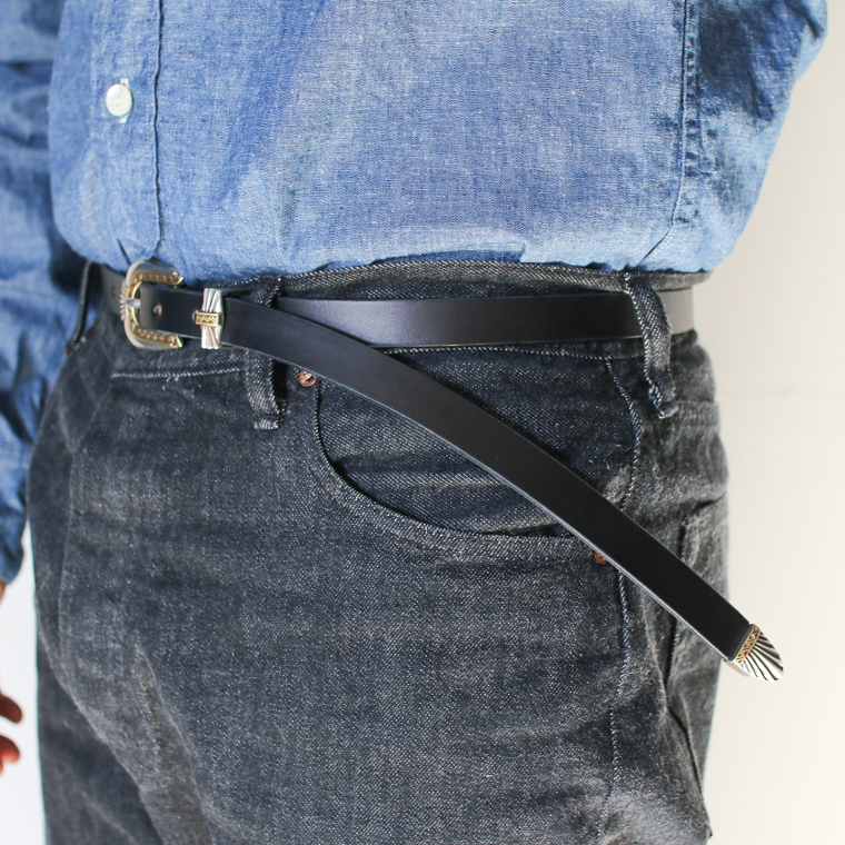 MOONSHINE LEATHER ムーンシャインレザー Made In USA Del Rio Buckle Western Leather Long Belt