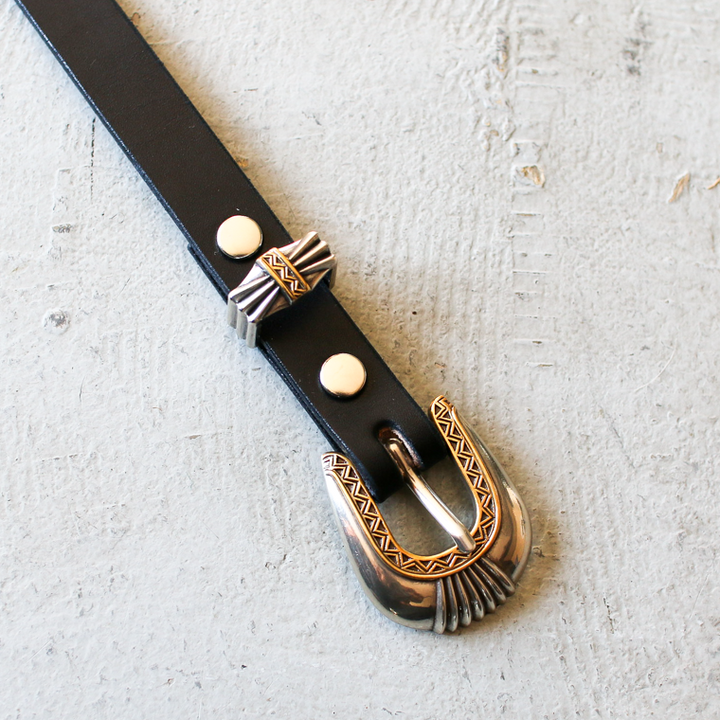 MOONSHINE LEATHER ムーンシャインレザー Made In USA Del Rio Buckle Western Leather Long Belt