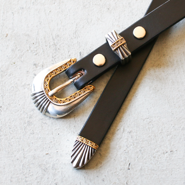 MOONSHINE LEATHER ムーンシャインレザー Made In USA Del Rio Buckle Western Leather Long Belt