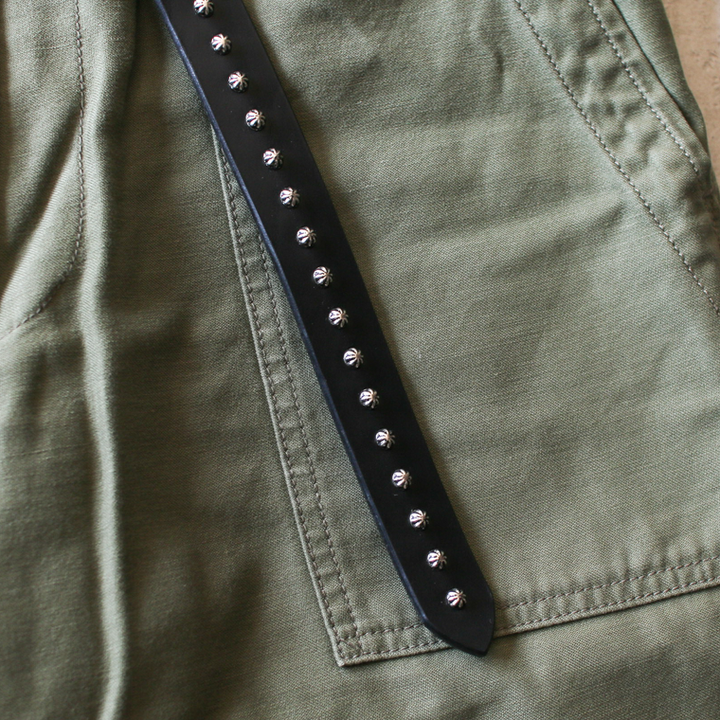 Mr.OLDMAN×ESKL East Side KUSTOM LEATHERS  Narrow Shell Studs Belt