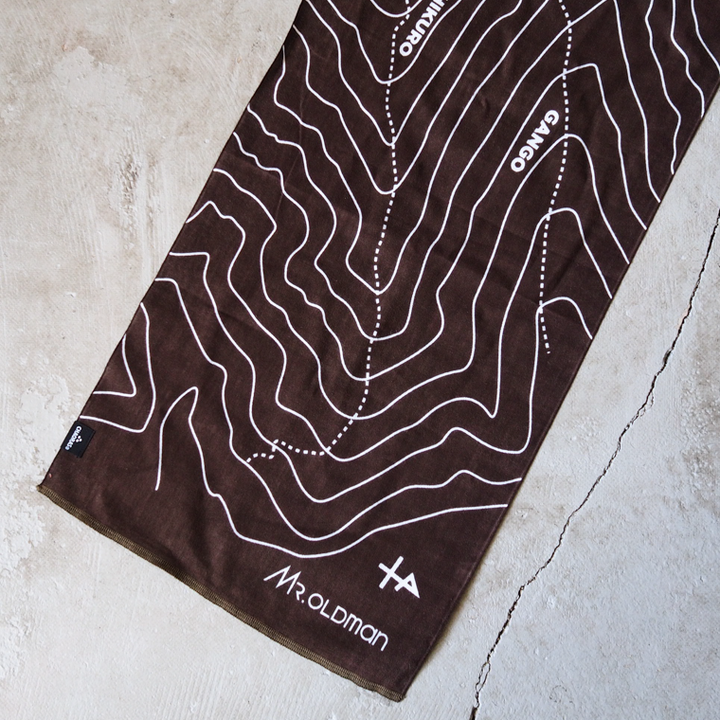 Mr.OLDMAN×CHAORAS スポーツ手ぬぐい Mt. Tanigawa 谷川岳 5.0 セピア