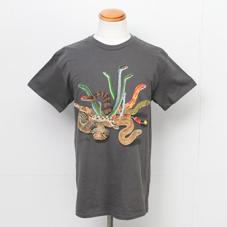 ATLAS SCREEN PRINTING  Snakezz ADULT T SHIRT Charcoal