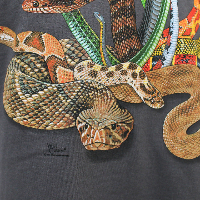ATLAS SCREEN PRINTING  Snakezz ADULT T SHIRT Charcoal