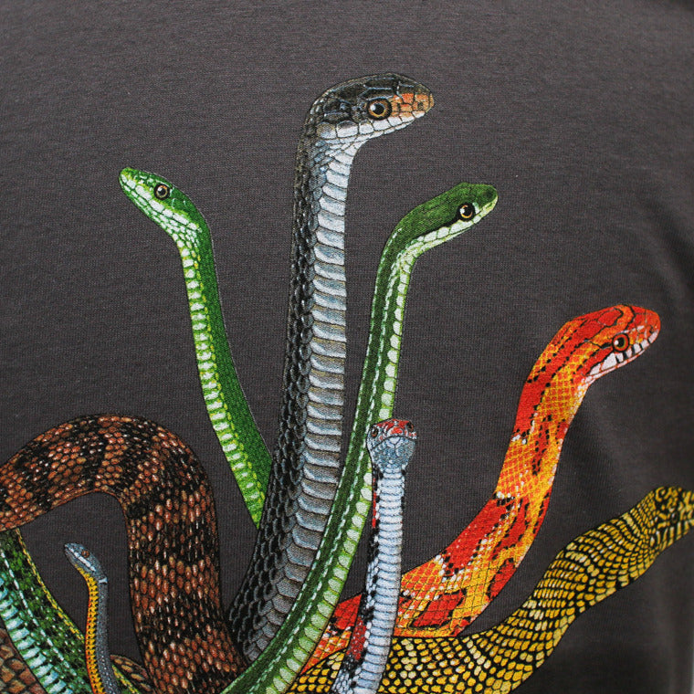 ATLAS SCREEN PRINTING  Snakezz ADULT T SHIRT Charcoal