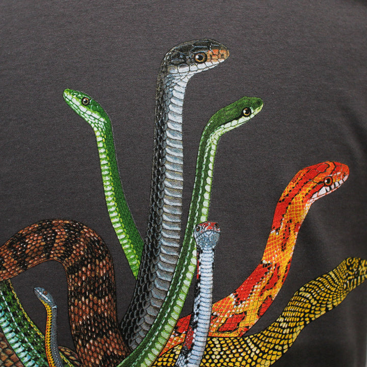 ATLAS SCREEN PRINTING  Snakezz ADULT T SHIRT Charcoal