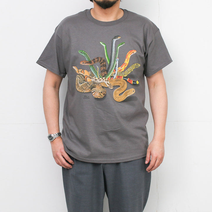 ATLAS SCREEN PRINTING  Snakezz ADULT T SHIRT Charcoal