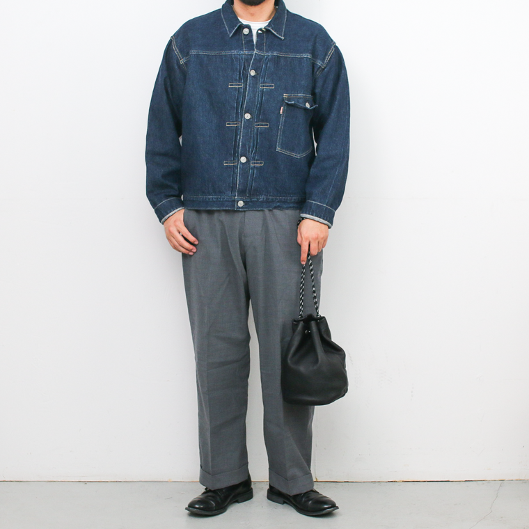 Mr.OLDMAN  Leather Drawstring Bag