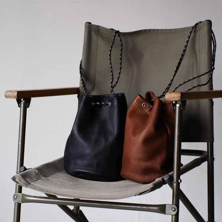 Mr.OLDMAN  Leather Drawstring Bag