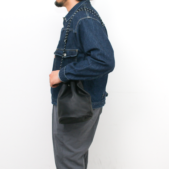 Mr.OLDMAN  Leather Drawstring Bag