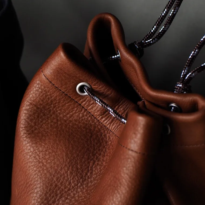 Mr.OLDMAN  Leather Drawstring Bag